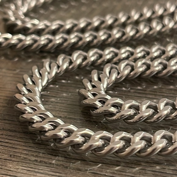 Vintage Silver-tone Extra Long Cuban Link Chain 35.5” - Picture 4 of 15